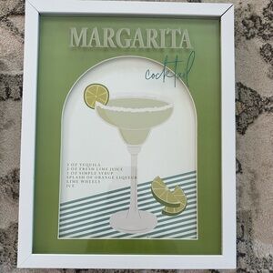 Margarita Cocktail Wall Art in Green and White